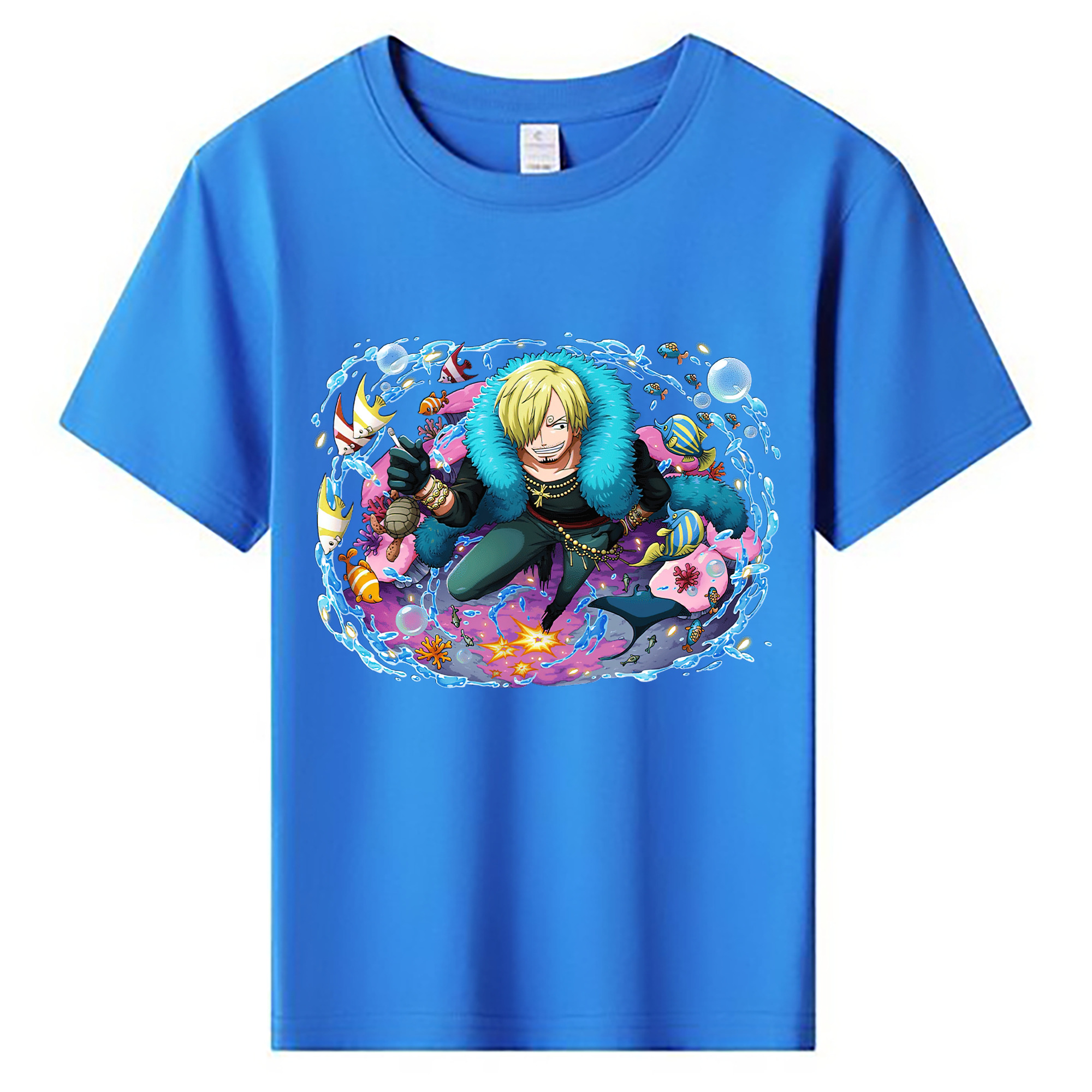 （画像用） ワンピース サンジ ONE PIECE Sanji 綿100％キッズTシャツ（フロントプリント）